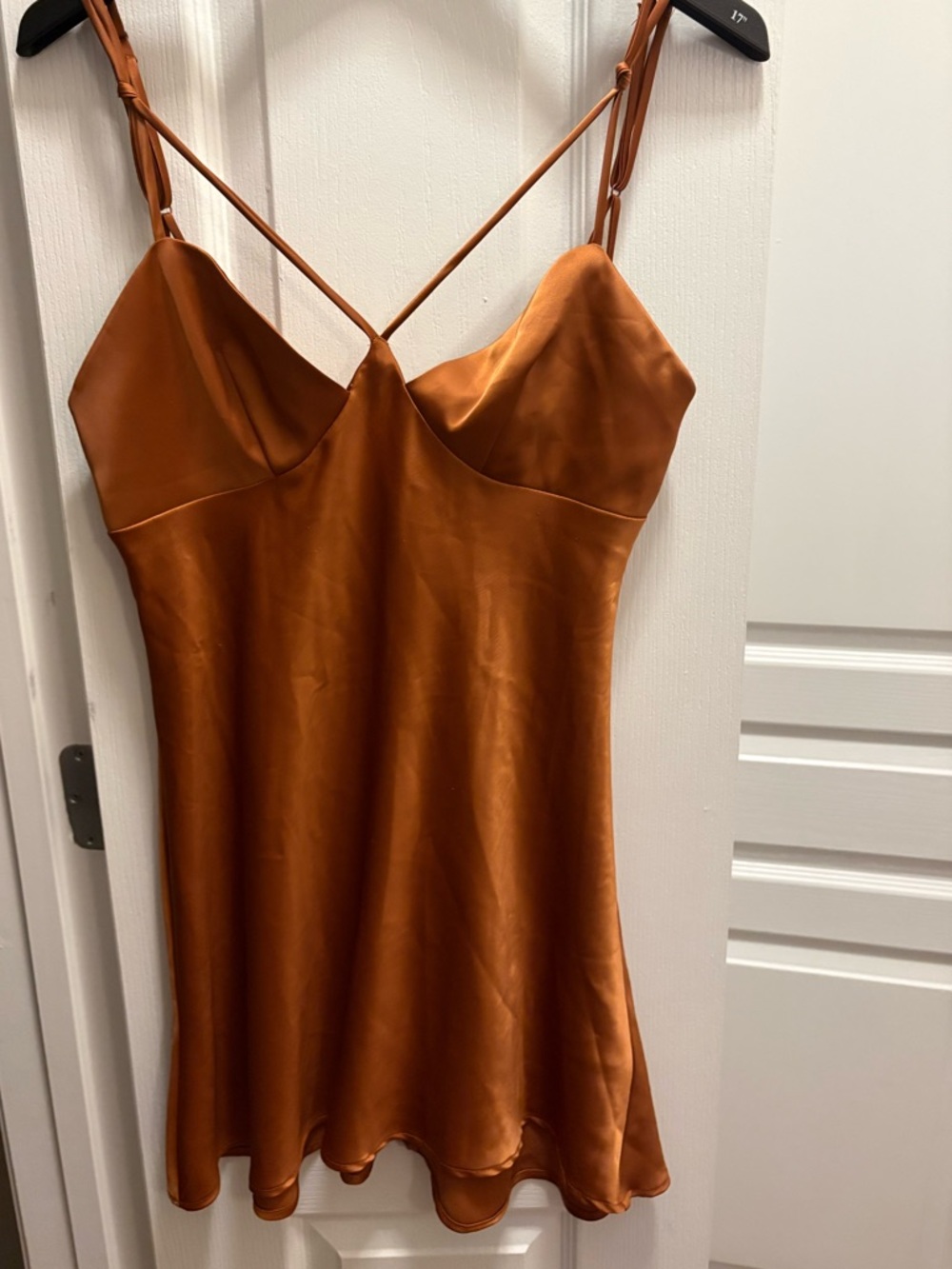 Urban Outfitters Rust Satin Slip Dress